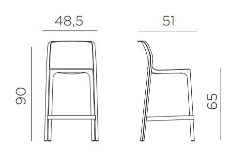 Стул пластиковый полубарный Net Stool Mini агава 485х510х900 мм