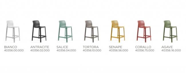 Стул пластиковый полубарный Net Stool Mini агава 485х510х900 мм