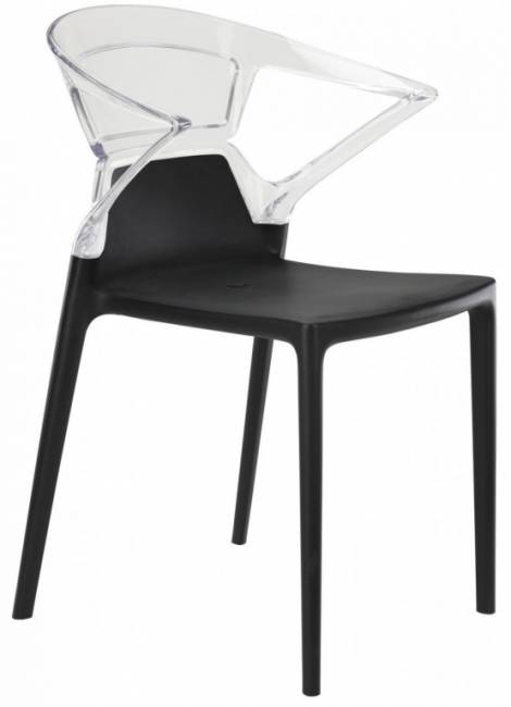 Кресло пластиковое Ego-K черный, прозрачный 550х530х820 мм
