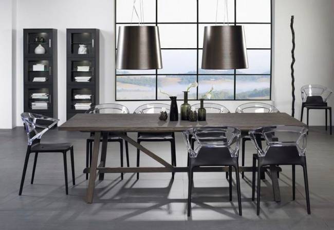 Кресло пластиковое Ego-K черный, прозрачный 550х530х820 мм