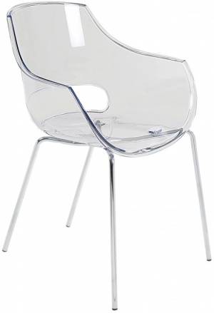 Кресло прозрачное Opal-ML хромированный, прозрачный 600х600х810 мм