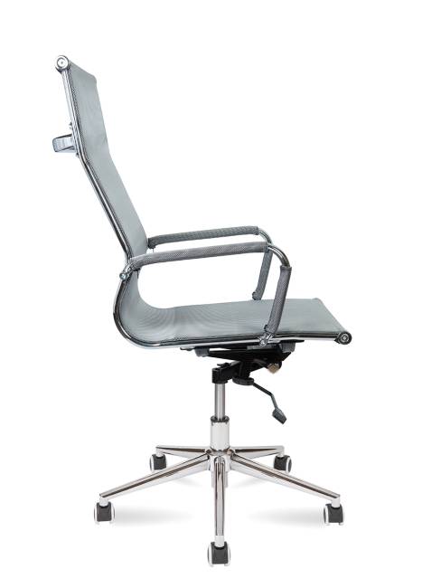 Кресло офисное / Хельмут только Москва / УЦЕНКА (grey) сталь + хром / серая сетка