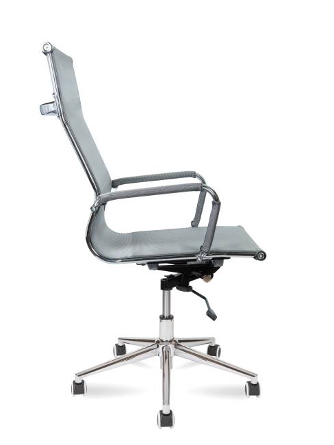 Кресло офисное / Хельмут только Москва / УЦЕНКА (grey) сталь + хром / серая сетка