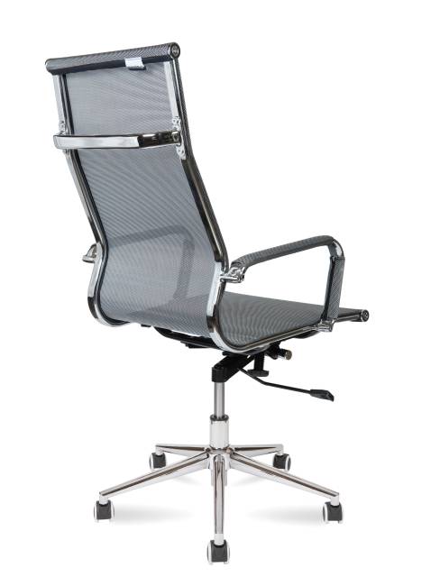 Кресло офисное / Хельмут только Москва / УЦЕНКА (grey) сталь + хром / серая сетка