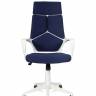 Кресло офисное / IQ / белый  пластик / темно-синяя ткань