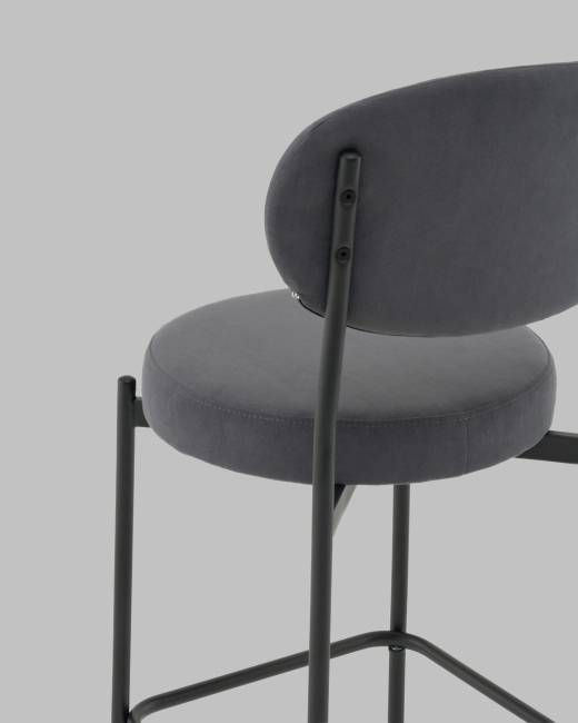 Стул Полубарный Бриф DD велюр тёмно-серый