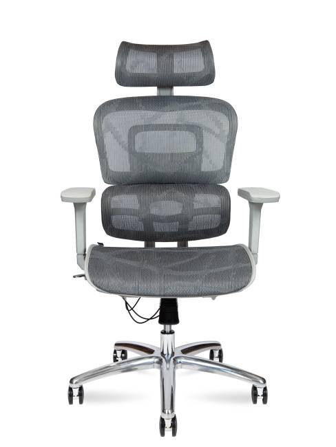 Кресло офисное / Крон грэй / Kron grey / серый пластик / серая сетка