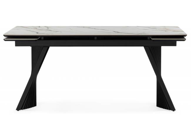 Вейв 160(220)х89 белый с прожилками gilt white / черный