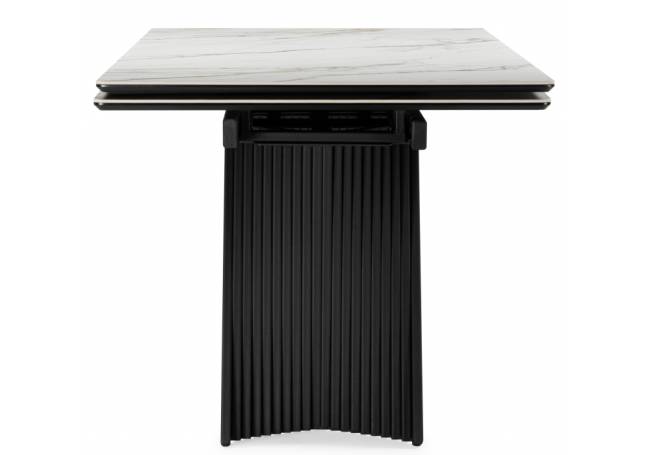 Вейв 160(220)х89 белый с прожилками gilt white / черный