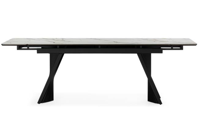 Вейв 160(220)х89 белый с прожилками gilt white / черный