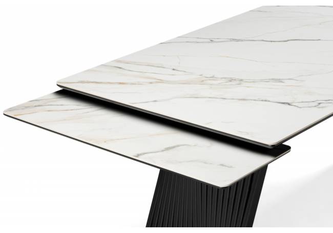 Вейв 160(220)х89 белый с прожилками gilt white / черный