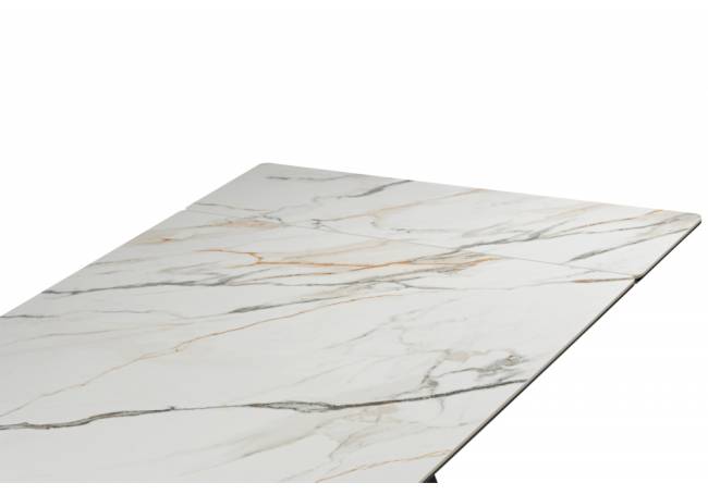 Вейв 160(220)х89 белый с прожилками gilt white / черный