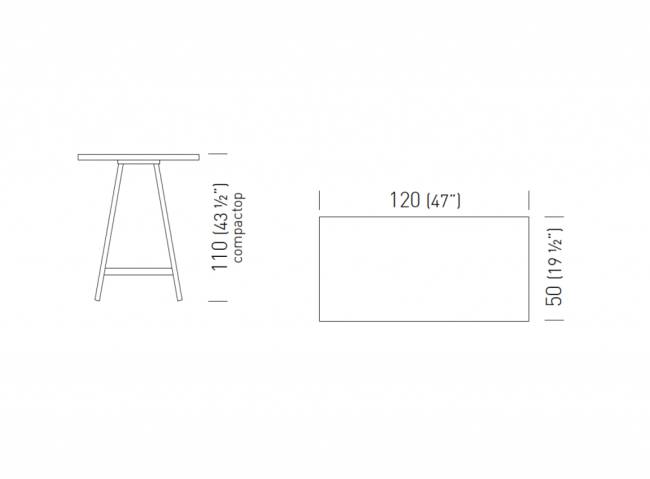 Стол ламинированный барный Step 1200х500х1100 мм