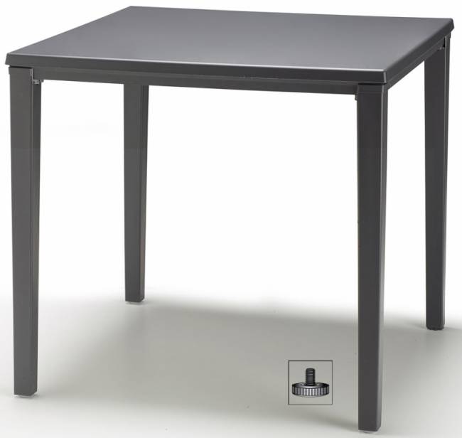 Стол пластиковый обеденный Timo антрацит 800х800х750 мм