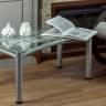 Стол журнальный Робер 3М металлик/прозрачное