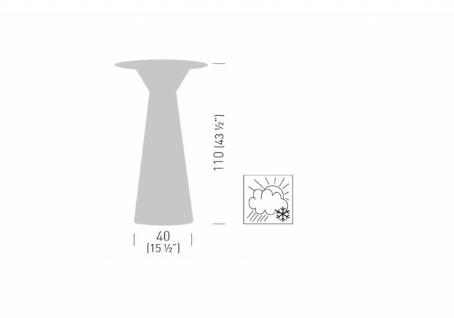 Подстолье пластиковое барное Roller Base Ø400х1100 мм