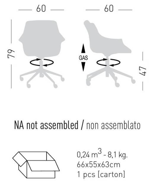 Кресло офисное с обивкой More O5R 600х600х790 мм