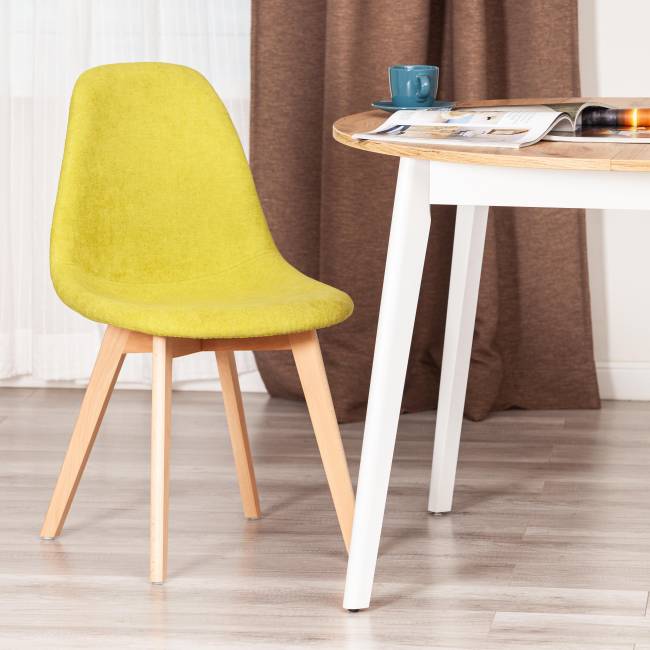 Стул CINDY SOFT (mod. C1021F1-1) / 1 шт. в упаковке фактурный велюр/дерево бук, 55 х 48 х 83 см, Светло-зеленый LY1701-8 / натуральный светло-зеленый фактурный велюр/дерево бук