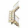 Модульная лестница Спринт - Классик (c поворотом на 180 градусов) Налево, Серый, 2160-2280