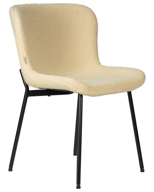 Стул обеденный DOBRIN MILO, черные ножки, кремовый букле (UF992-02)