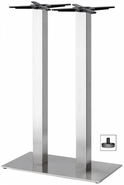 Подстолье двойное барное металлическое Tiffany сатинированный стальной 750х400х1090 мм