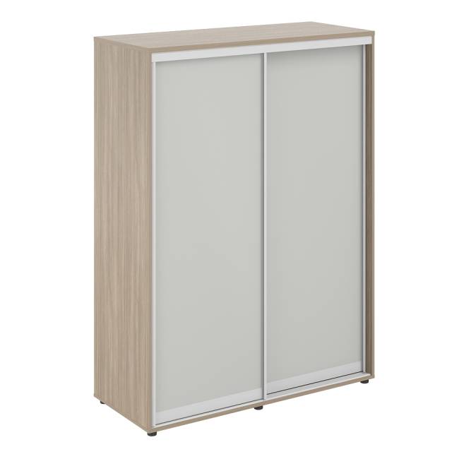 SG.720.OD.SH / Шкаф купе 1438х600х1953  высокий, з.ст. ХДФ, полки, штанга / корпус цвет: темный дуб, двери: серый бархат