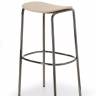 Табурет деревянный барный Trick Wood черный глянцевый никель, натуральный дуб 350х350х770 мм