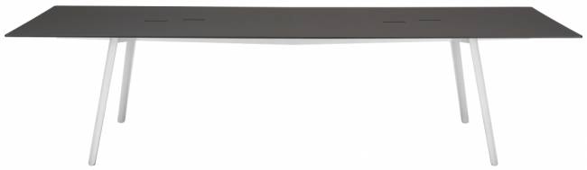 Стол ламинированный с каналом для протяжки проводов Squid OF белый, черный fenix 2990х1200х730 мм