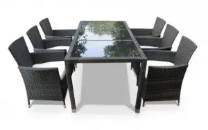  Обеденная группа, цвет коричневый на 6 персон