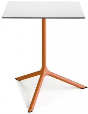 Стол ламинированный обеденный Tripe Maxi терракотовый, белый 700х700х740 мм
