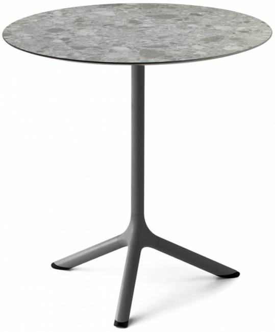 Стол ламинированный обеденный Tripe антрацит, зернистый Ø700х740 мм