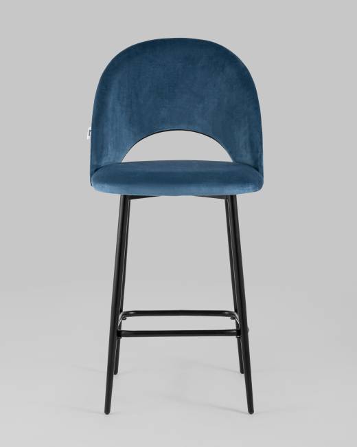 Стул полубарный Меган SN велюр пыльно-синий
