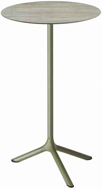 Стол ламинированный барный складной Tripe Folding оливковый, состаренный серый дуб Ø600х1100 мм Стол ламинированный барный складной Tripe Folding оливковый, состаренный серый дуб Ø600х1100 мм