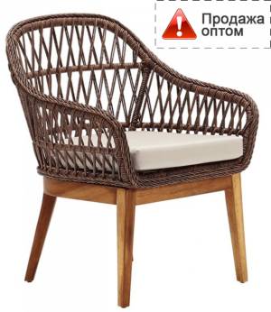 Кресло деревянное плетеное с подушкой Rosemary 640х630х865 мм