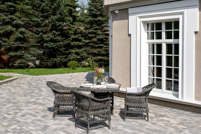 "Сицилия" обеденная группа плетеная, цвет графит "Сицилия" обеденная группа плетеная, цвет графит