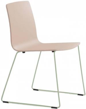 Стул пластиковый на полозьях Inga светло-зеленый, нежно-розовый 540х540х800 мм