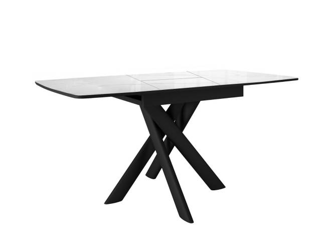 Стол DikLine DKB110, Керамика Carrara Gloss (мрамор глянец белый)/подстолье черное/опоры черные