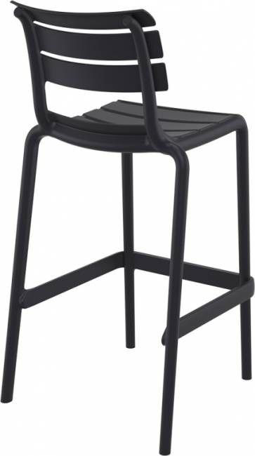 Стул пластиковый барный Helen Bar 75 черный 530х550х1050 мм