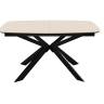 Стол DikLine BK140 керамика Krater Perla (бежевый матовый), подстолье черное, опоры черные