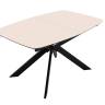 Стол DikLine BK140 керамика Krater Perla (бежевый матовый), подстолье черное, опоры черные