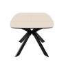 Стол DikLine BK140 керамика Krater Perla (бежевый матовый), подстолье черное, опоры черные