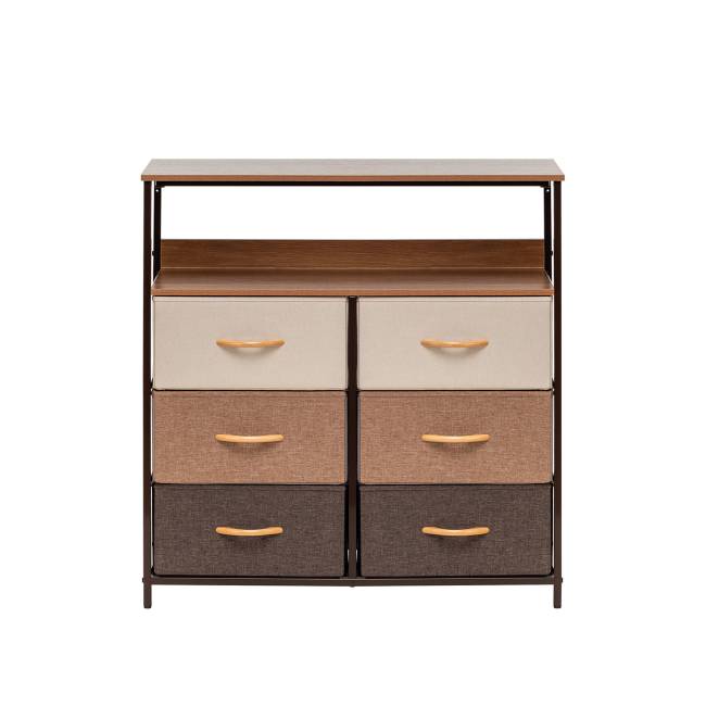Комод Leset Локи 6 ящ. с полкой Коричневый Бежевый, светло-коричневый, темно-коричневый