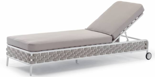 Лежак плетеный Panama белый, бежевый, шампанское 2000x700x930 мм