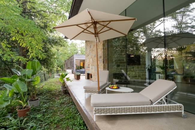 Лежак плетеный Panama белый, бежевый, шампанское 2000x700x930 мм