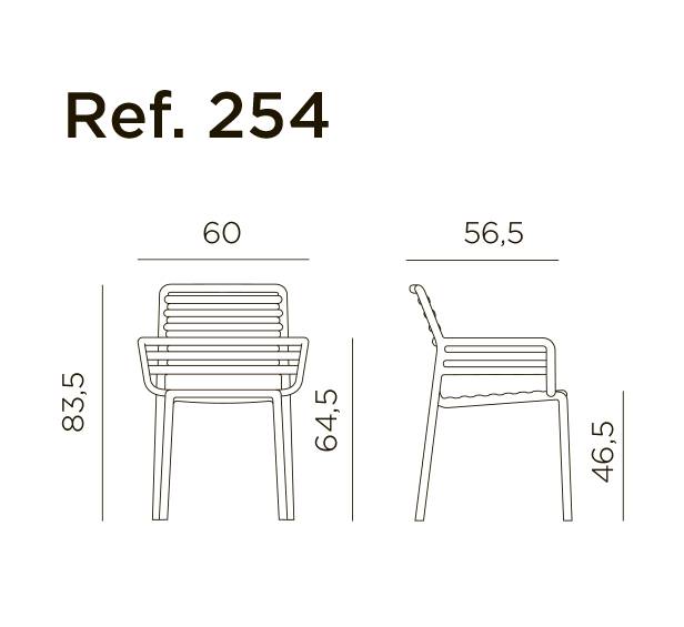 Кресло пластиковое Doga марсала 600х565х835 мм