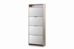 Обувница К-4 (Фасады МДФ) дуб сонома/белый глянец