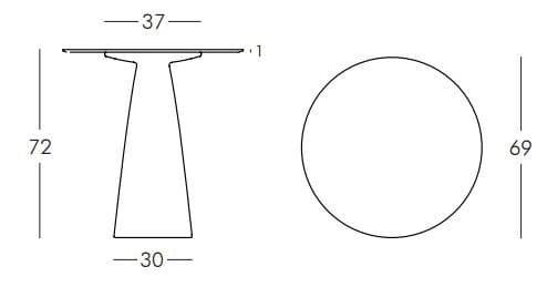 Стол из HPL пластика Hopla Standard Ø690х720 мм