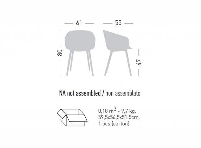 Кресло с обивкой Basket BP 610х550х800 мм