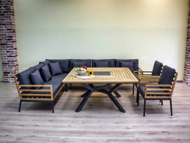 Обеденная группа EGMONT угловая со столом 140х140 Обеденная группа EGMONT угловая со столом 140х140