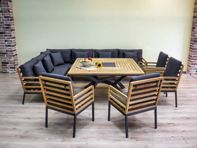 Обеденная группа EGMONT угловая со столом 140х140 Обеденная группа EGMONT угловая со столом 140х140